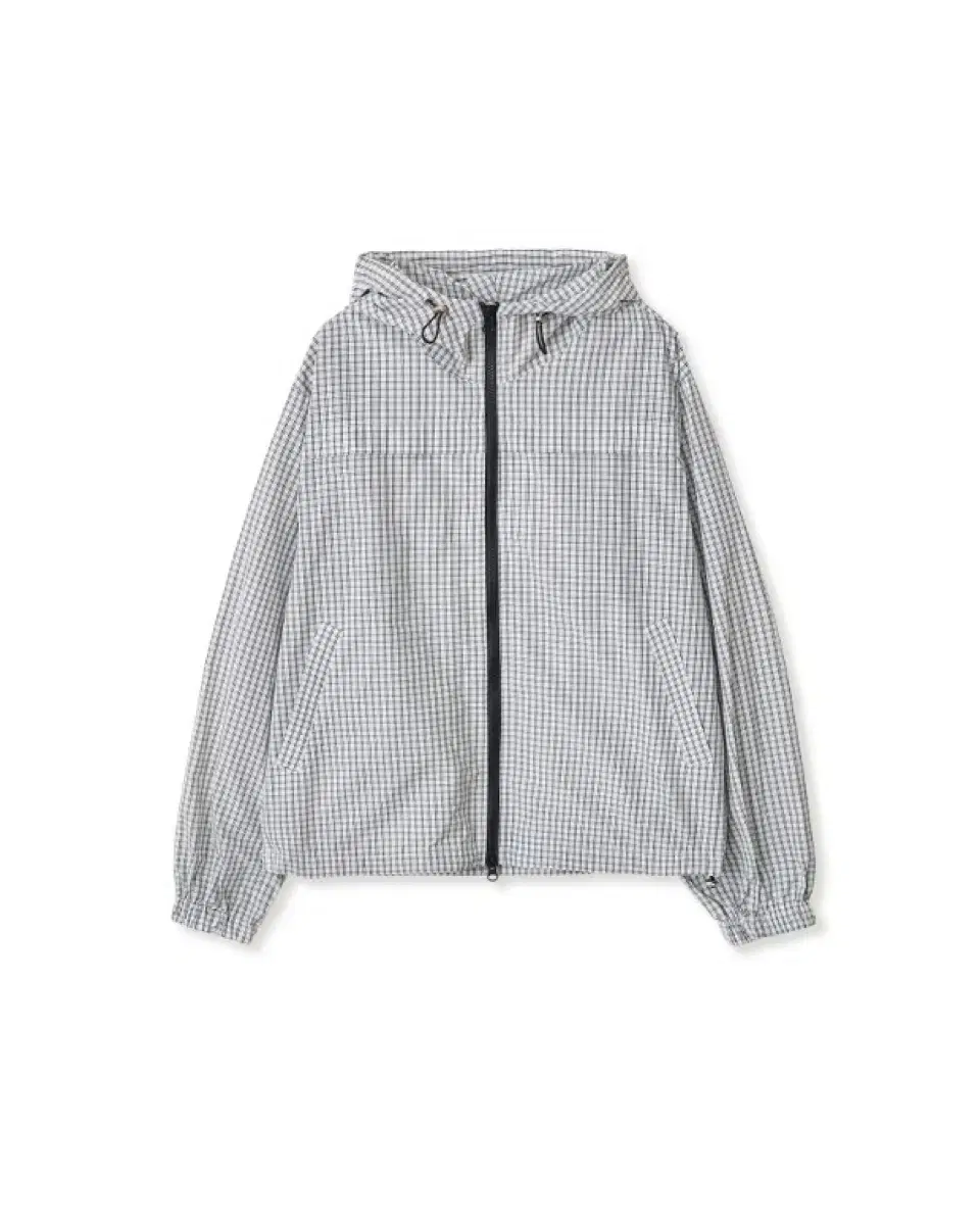 aeae CHECK HOOD JUMPER-WHITE